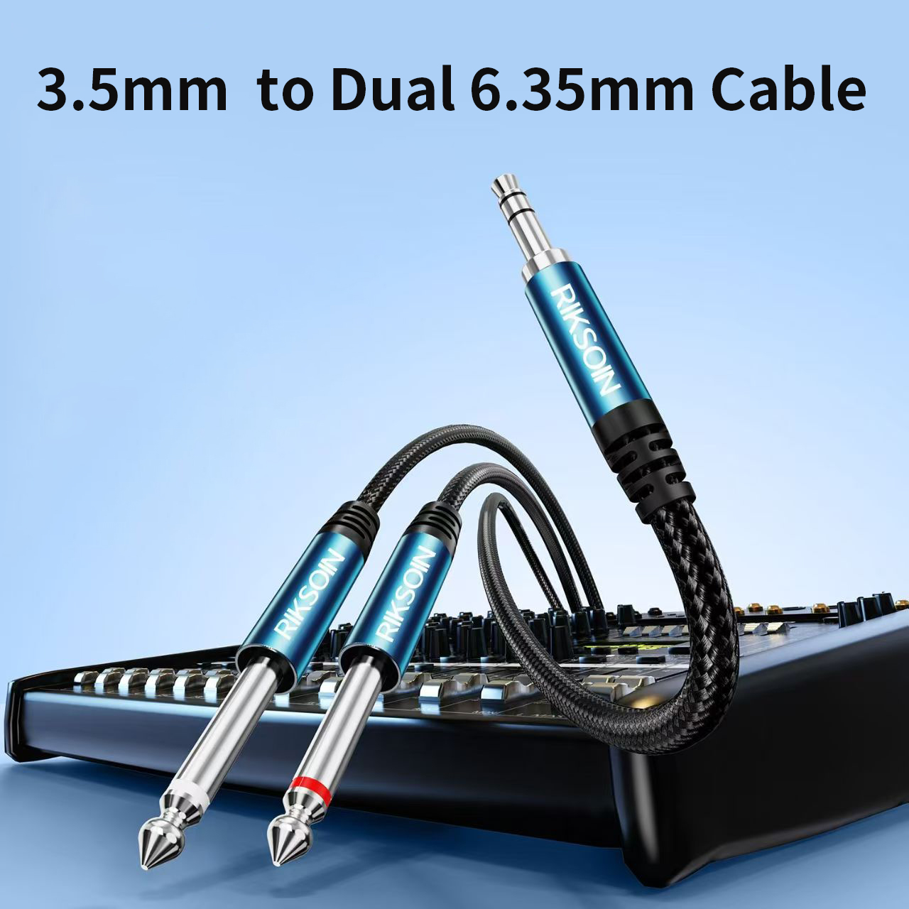 Audio Splitter Y - 3.5mm TRS - デュアル6.35mm TS ブレイクアウトケーブル、1/8インチ