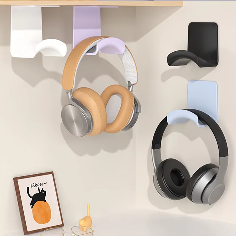 Headphone Stand Desk - 2 個ユニバーサルプラスチック壁掛けヘッドフォンスタンドゲームコントローラーハンガーホルダー粘着壁掛けイヤホン収納スタンド