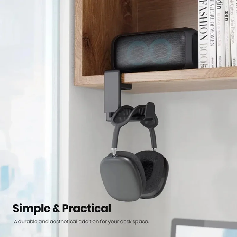 ノーパンチテーブルクリップフックヘッドホンホルダー360度回 - Headphone Stand Desk のレビューと価格