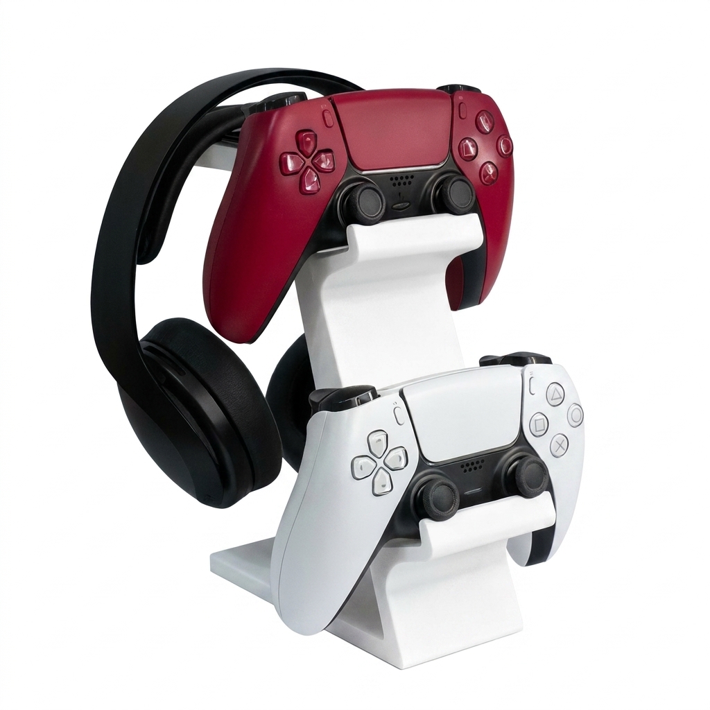 3D プリントされたゲームコントローラーヘッドフォン一体型ス - Headphone Stand Desk のレビューと価格